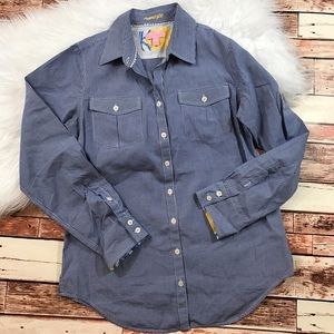 Like New! Blue Gingham Lilly P Resort Fit Blouse🌴
